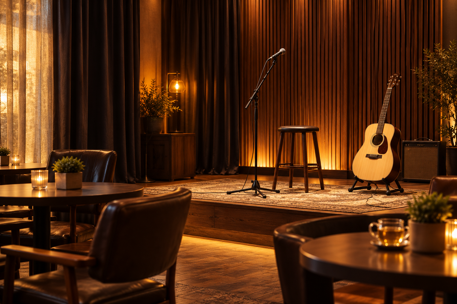 Concept illustration of an intimate acoustic performance space